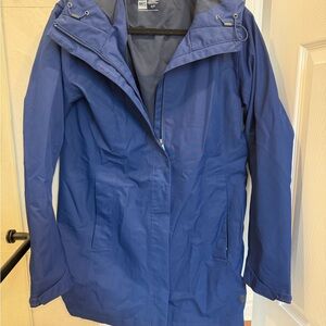 MEC Women's Navy Blue Waterproof Hooded Trench Coat